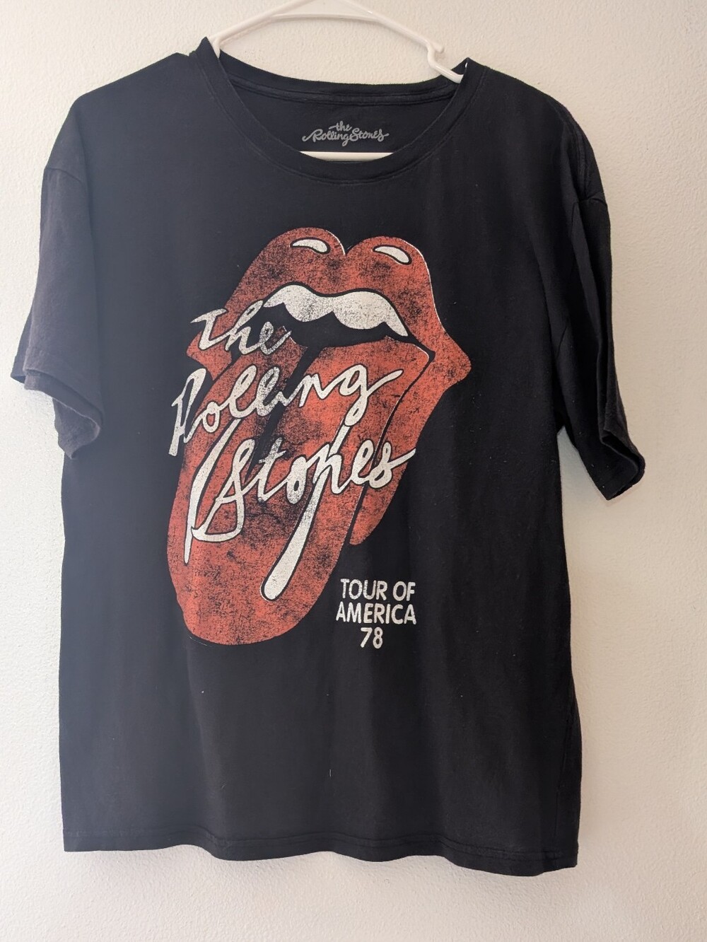 The Rolling Stones Black Tour Tee with Red Logo